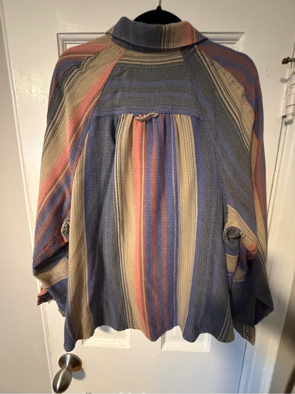 BDG Oversized Striped Button-Down Shirt in Blue, Green, Pink - Picture 10 of 10